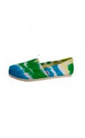 TOMS green tie-dye shoes