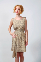 Speckled Cowl Wrap Dress: $350
