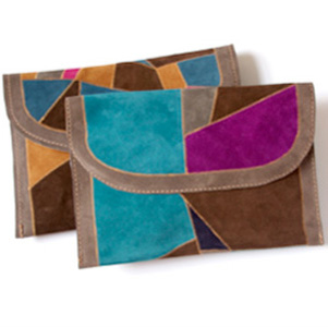 recycled suede pouch from manimal